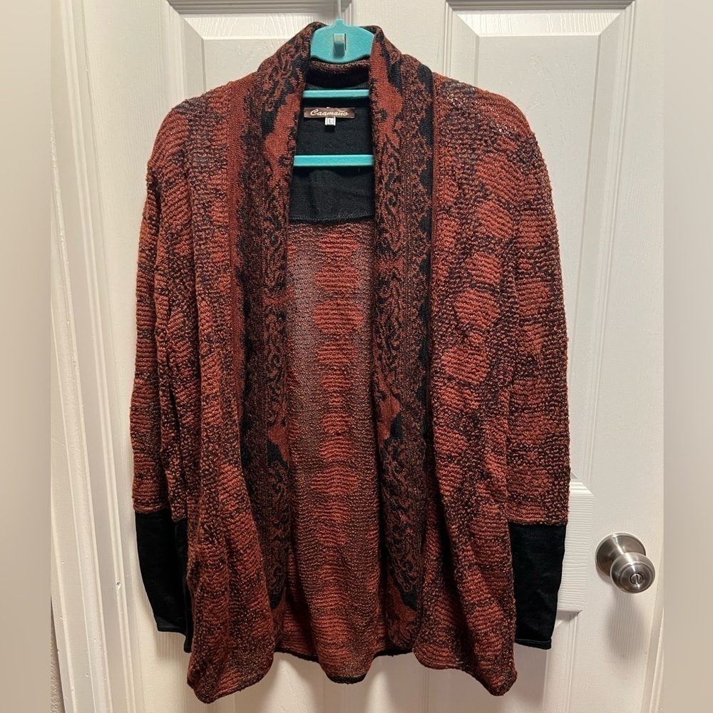 Caamano | Black Brown Open‎ Cardigan Alpaca Sz L
